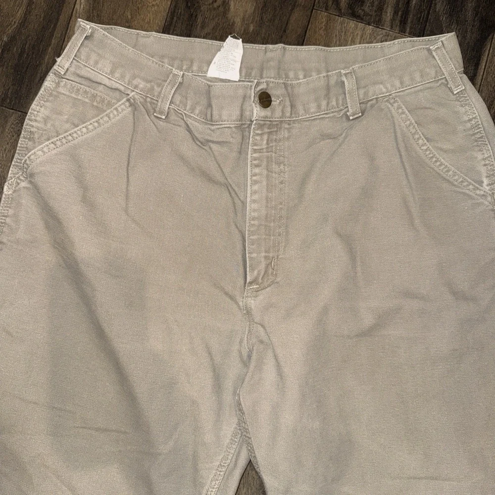 Carhartt Pants Mens 36x32 Gray B11 Original Dungaree Fit Work Carpenter Canvas - Picture 2 of 9